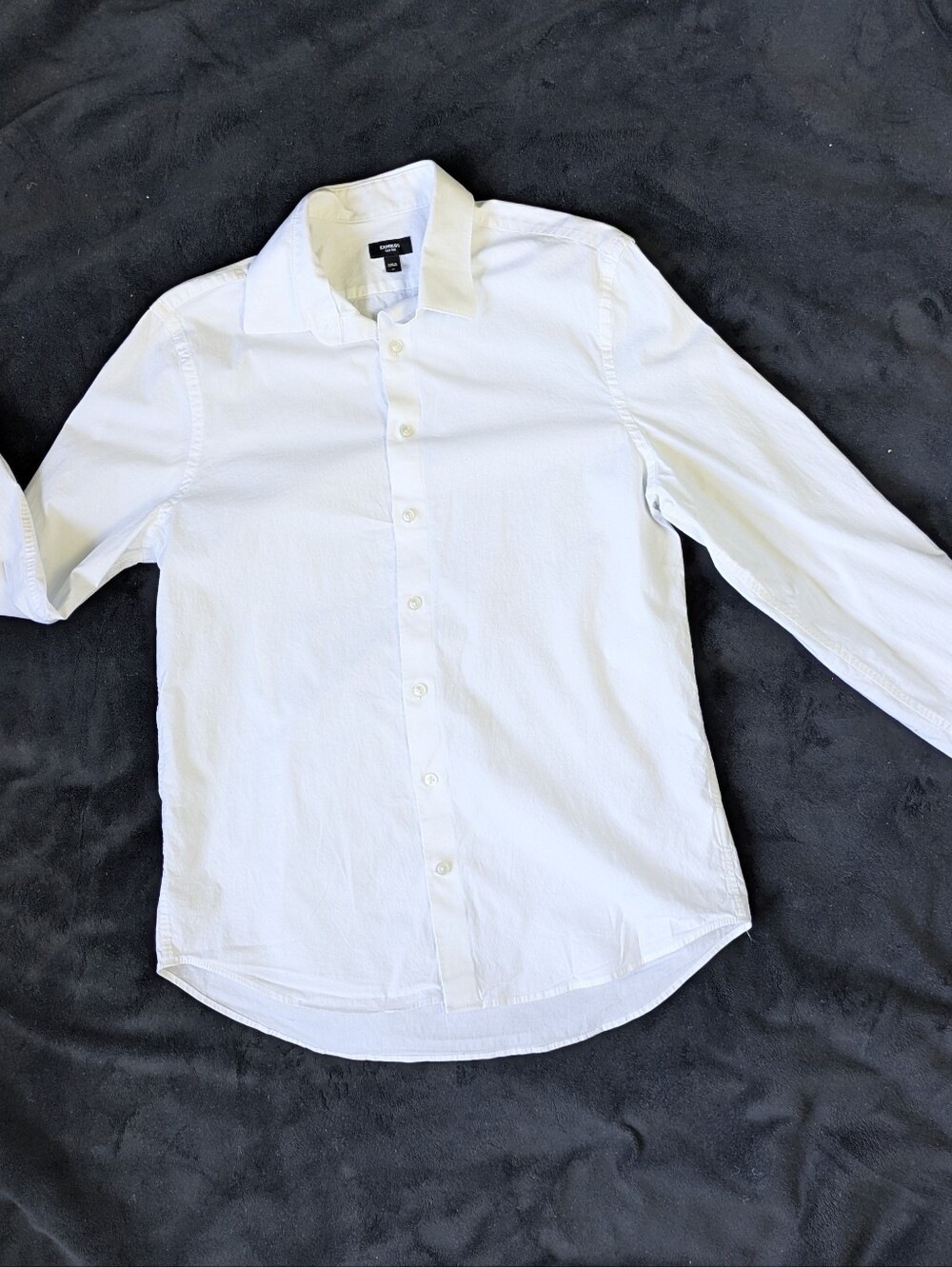 Men's Cotton White Button Down Medium Slim Dress Shirt